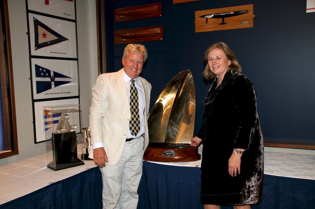 Geoff Thorpe is presented with the KORC trophy - 2011 Yachting NZ Sailor of the Year Awards © Richard Gladwell www.photosport.co.nz